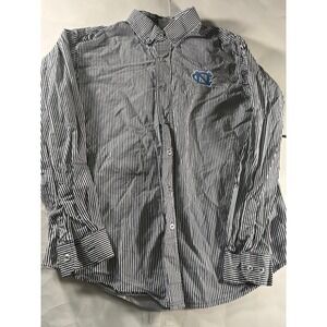UNC Tar Heels Button Up Shirt Mens Medium Striped Knights Apparel Cotton